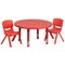 Emma and Oliver 33" Round Plastic Height Adjustable Activity Table Set with 2 Chairs